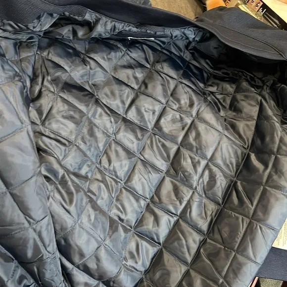 NWT Zara Navy Bomber Jacket Size L - Picture 9 of 9